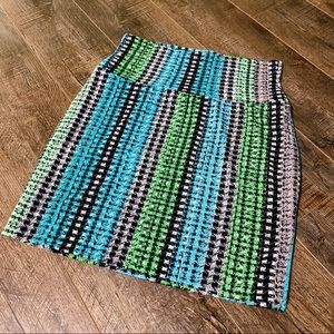 Takara Womens Mini Pattern Stretchy Skirt Houndstooth Size Large High Waisted